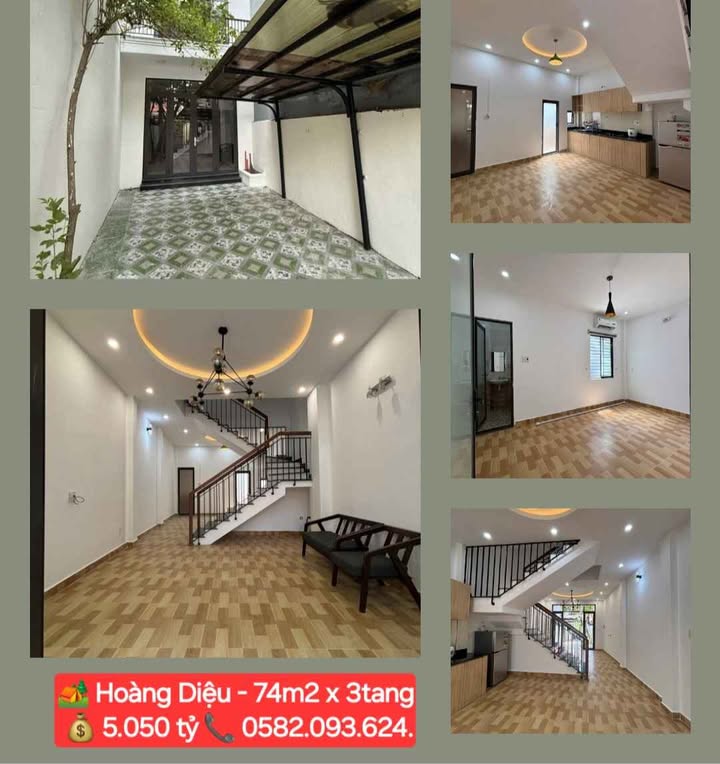 Nhà 3 tầng Hoàng Diệu, Hải Châu, 74m² giá 5.05 tỷ - Đầu tư sinh lời hấp dẫn!