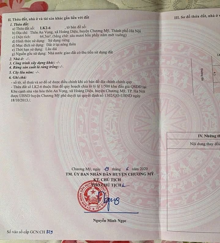 Đất Dịch Vụ Đấu Giá An Vọng - Hoàng Diệu 64,5m² giá 2,15 tỷ - Mặt tiền 4,7m, nở hậu!