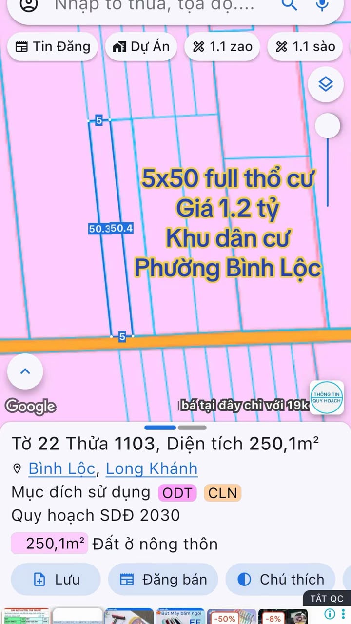 Đất thổ cư 500m² tại Bến Cát - Giá chỉ 2.3 tỷ, cơ hội đầu tư tuyệt vời!