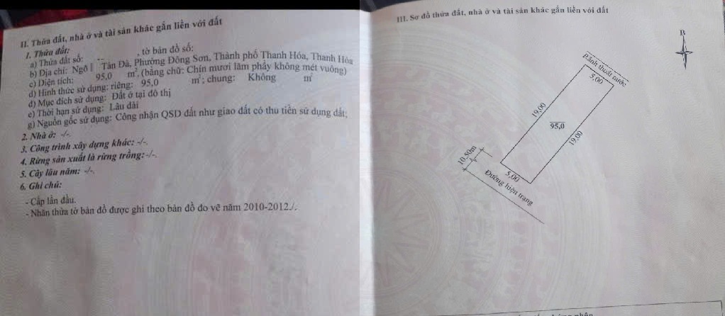 Đất nền Tản Đà, Đông Sơn, Thanh Hóa 95m² giá 4 tỷ - Vị trí đắc địa ngay trường chuyên!