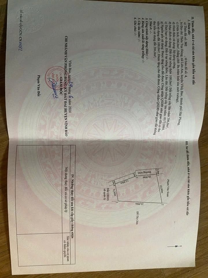 Đất nền xã Liên Am, huyện Vĩnh Bảo, 306m² giá chỉ 918 triệu - Cơ hội đầu tư sinh lời!