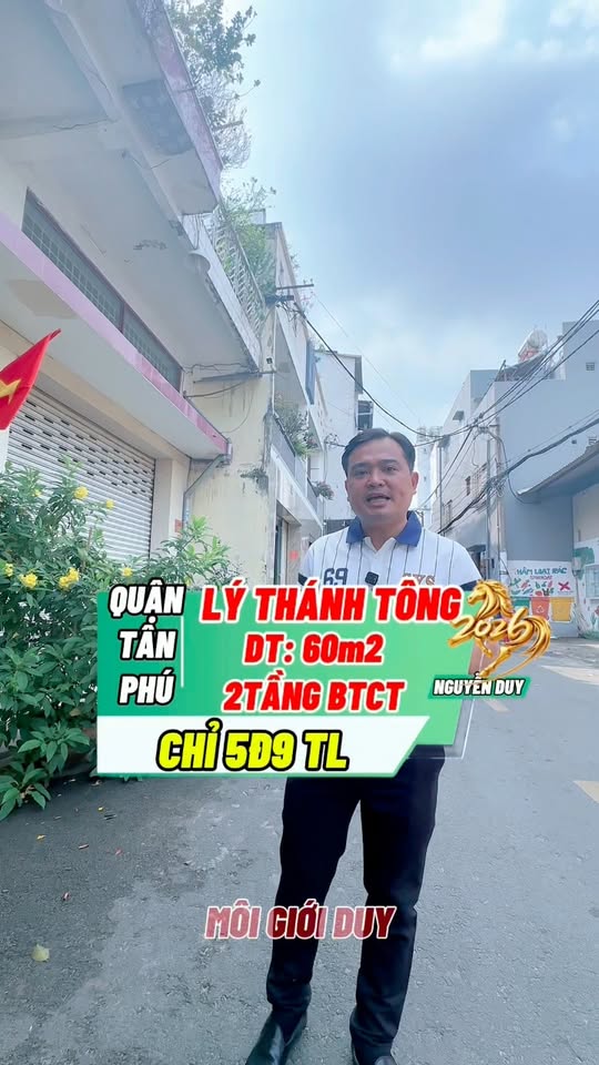 Nhà riêng Lý Thánh Tông, Tân Phú 60m² giá 9.85 tỷ - Không quy hoạch, sẵn sàng ở ngay!