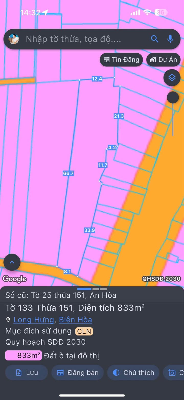 Đất nền đẹp Phường An Hòa 833m² giá 12 tỷ - Tiềm năng phát triển lớn!