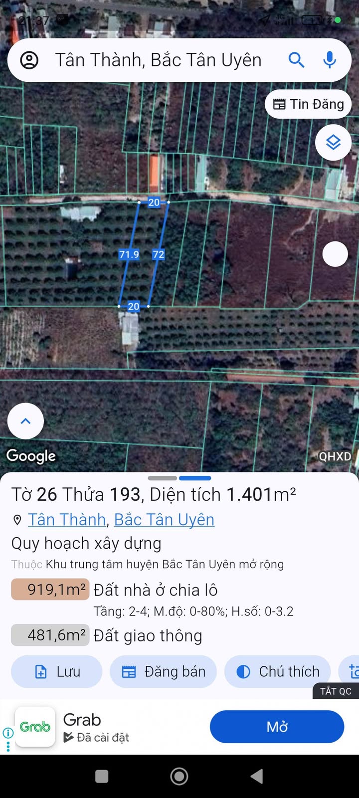 Đất nền trung tâm Tân Thành, Bắc Tân Uyên 1400m² giá 7 tỷ - Đầu tư sinh lời ngay!