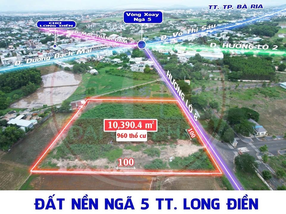 Đất mặt tiền đường Hương Lộ 8, xã Long Điền, 10,000m² - Vị trí đắc địa, tiềm năng đầu tư!