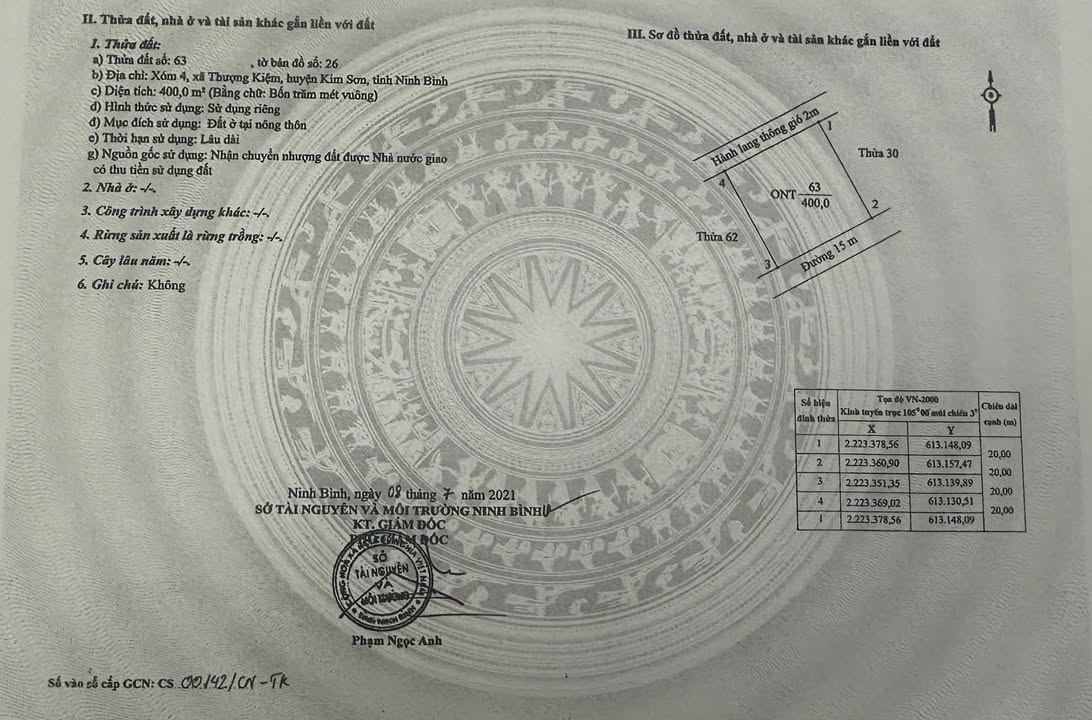 Đất nền 420m² tại Xóm 4, Xã Thượng Kiệm, giá 1.9 tỷ - Đường Giáp Sông Vạc rộng rãi!