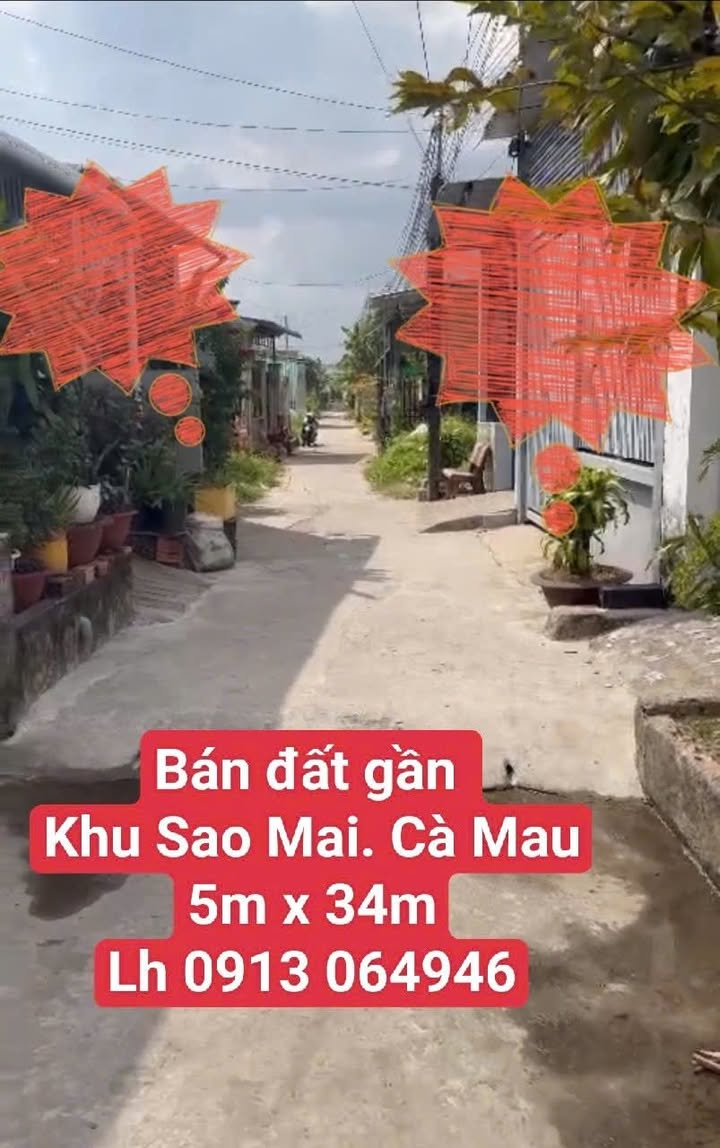 Đất nền Khu Sao Mai, Cà Mau 170m² giá 500 triệu - Cơ hội đầu tư hấp dẫn!