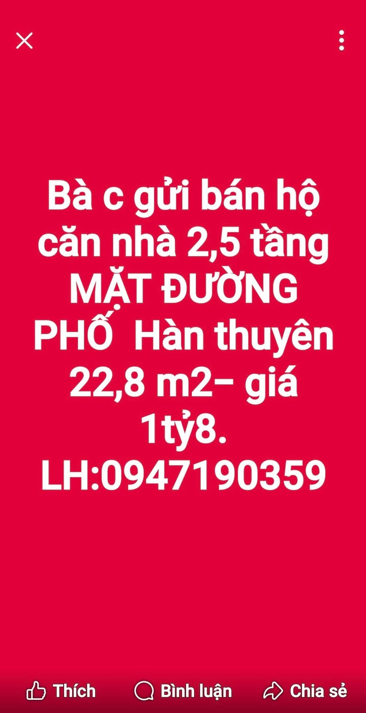 Nhà mặt phố Hàn Thuyên, Nam Định 22m² giá 1.8 tỷ - Cơ hội đầu tư tốt!