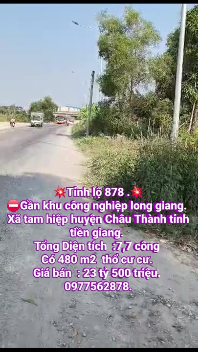 Đất mặt tiền tỉnh lộ 878 xã Tam Hiệp 7700m² giá 23,5 tỷ - Đầu tư sinh lời hấp dẫn!