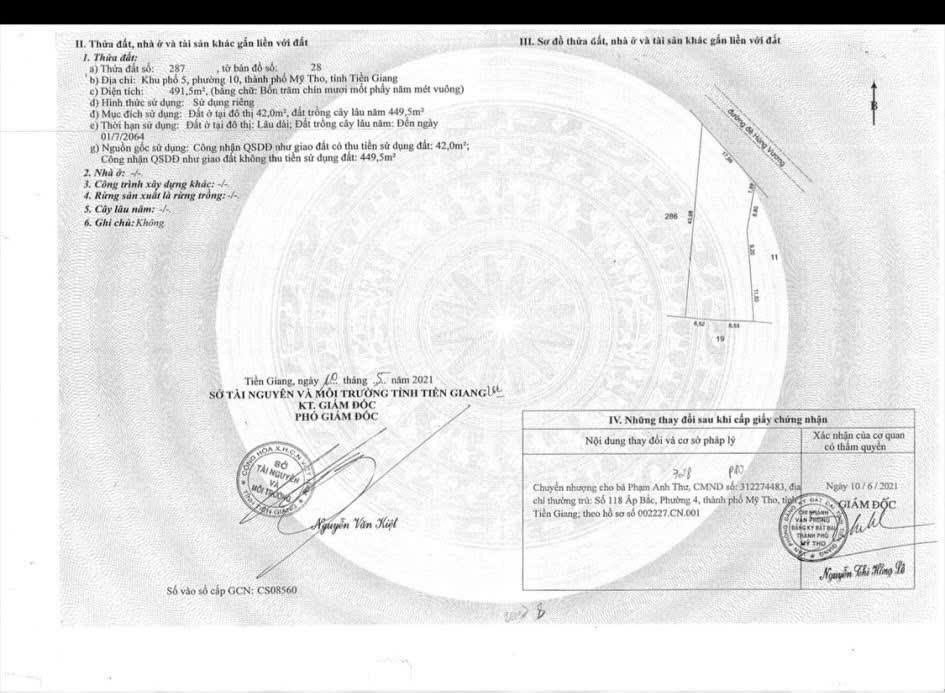 Đất mặt tiền Đê Hùng Vương, Phường 10, Mỹ Tho, 491m² giá 4.2 tỷ - Cơ hội đầu tư tuyệt vời!