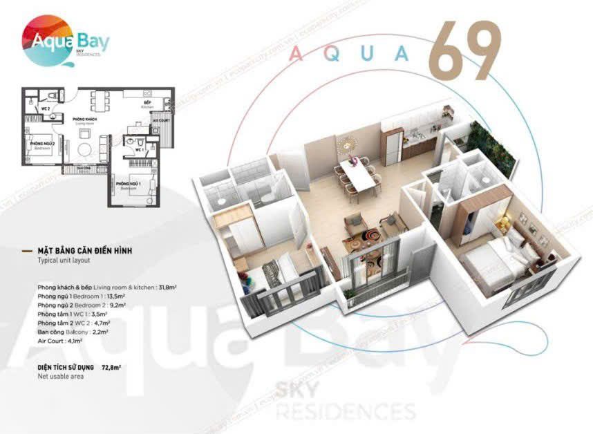 Căn hộ Ecopark Hưng Yên 69m² giá 4.8 tỷ - Full đồ, view hồ tuyệt đẹp!