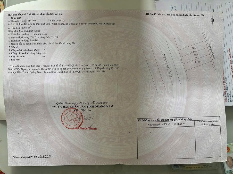 Đất nền 100m² Khu đô thị Ngân Câu, Quảng Nam - Giá 3.55 tỷ