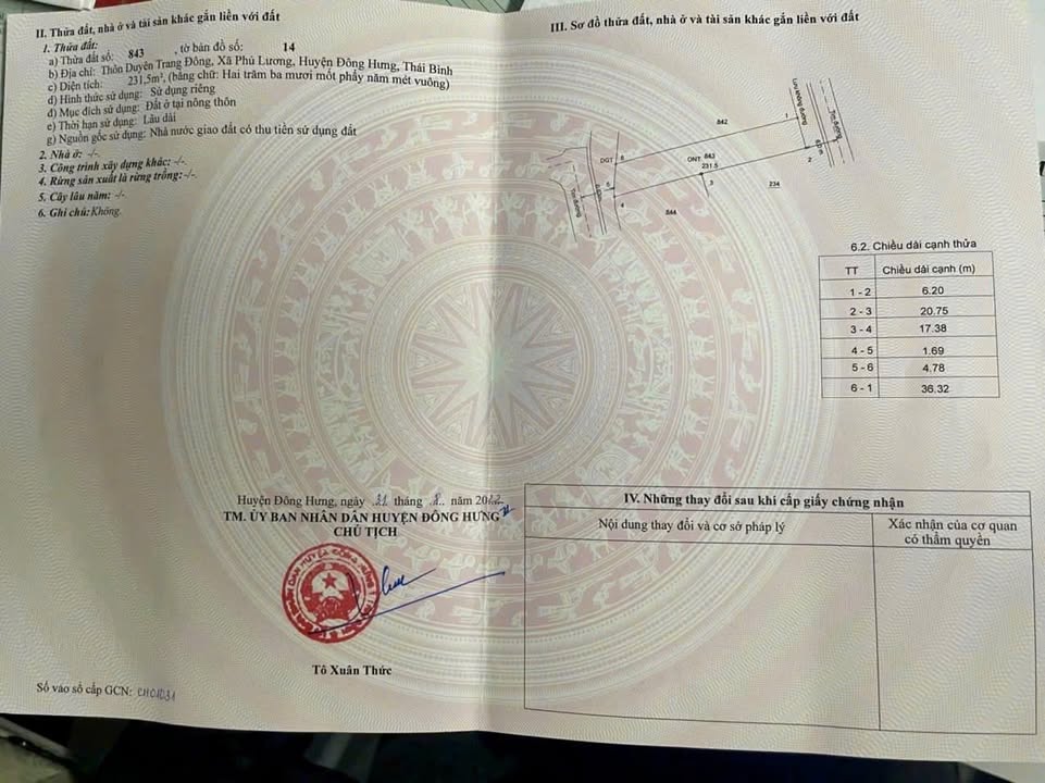 Đất nền xã Phú Lương, Đông Hưng 230m² - Vị trí 2 mặt tiền đẹp!