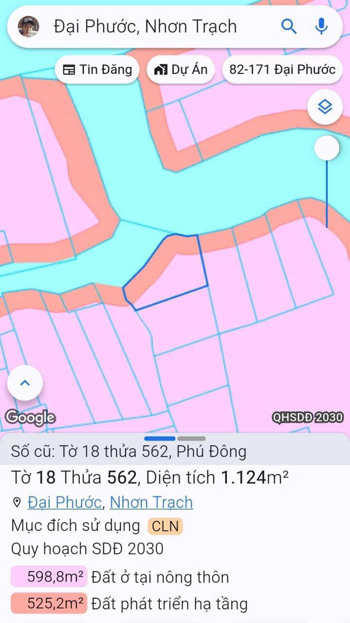 Đất nền xã Đại Phước, Nhơn Trạch 1124m² giá 2.248 tỷ - Đầu tư sinh lời hấp dẫn!
