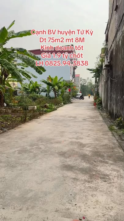 Đất nền Huyện Tứ Kỳ 75m² giá 1.9 tỷ - Kinh doanh thuận lợi gần bệnh viện