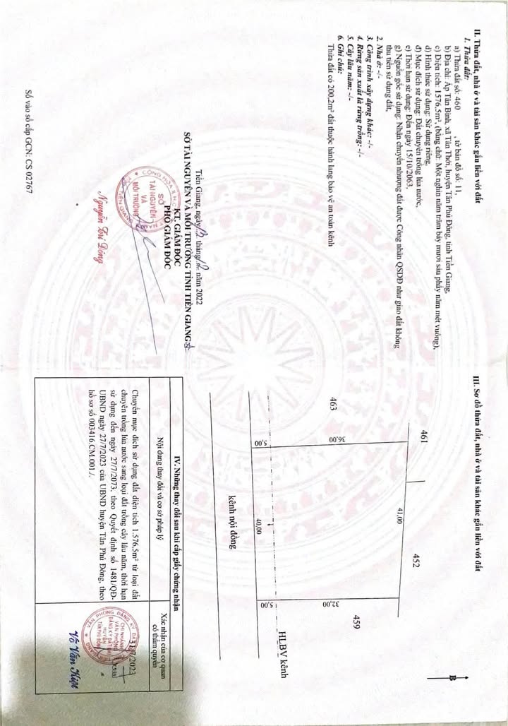 Đất nền 1576m² tại ấp Tân Bình, Tiền Giang - Giá chỉ 550 triệu!