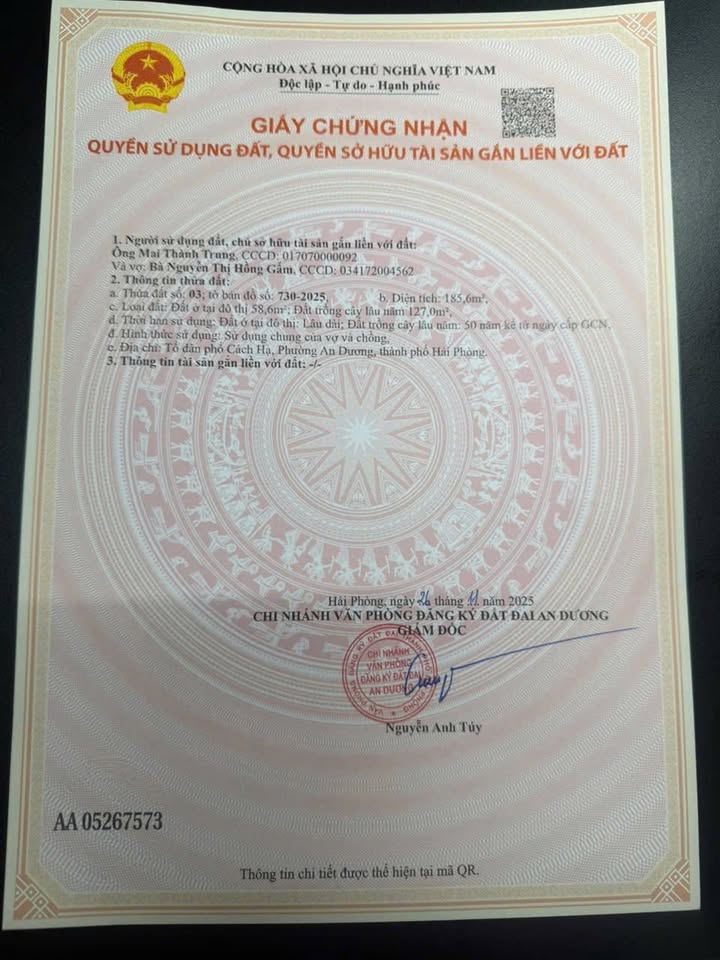 Đất nền Phường Nam Sơn, Quận An Dương 58.6m² giá 1.75 tỷ - Sổ đỏ chính chủ, ô tô vào tận nơi!