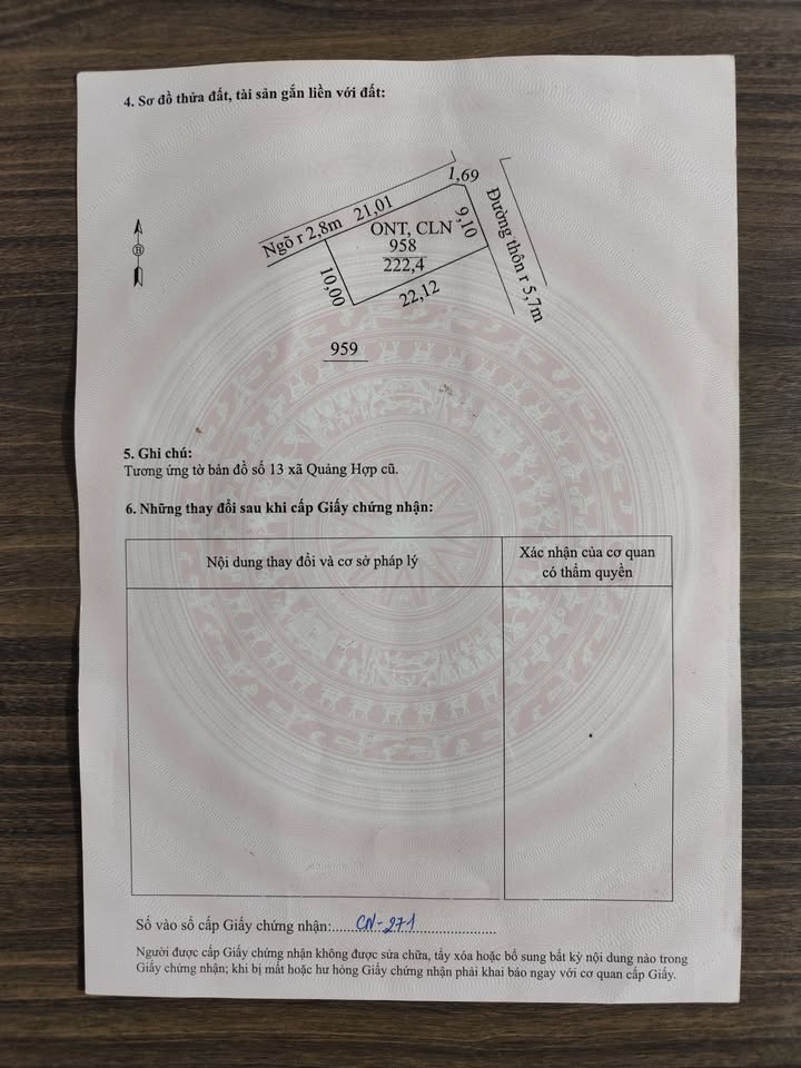 Đất thổ cư 224m² tại Xã Quảng Hợp, Huyện Quảng Xương - Giá chỉ 600 triệu!