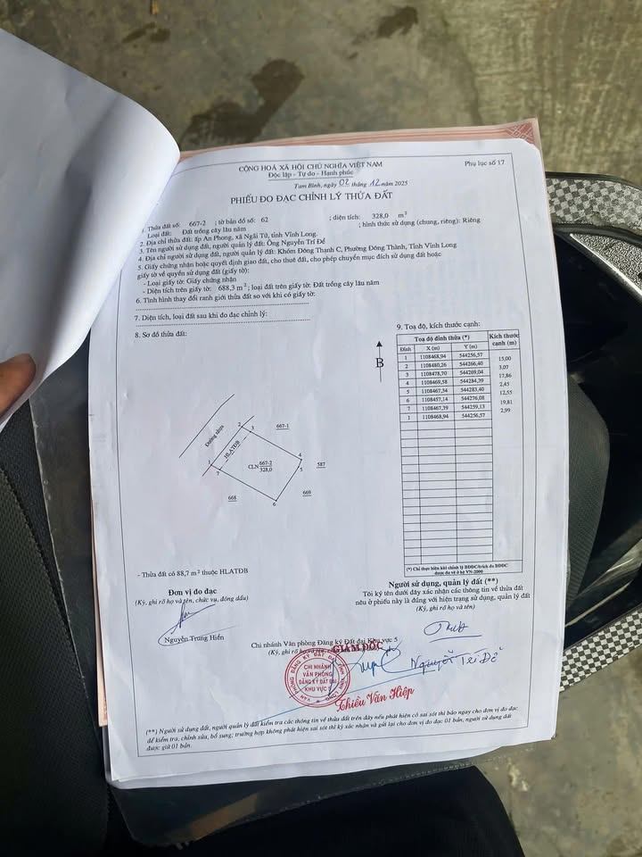 Đất nền thổ cư 330m² tại xã Ngãi Tứ, huyện Tam Bình, Vĩnh Long - Giá chỉ 650 triệu!