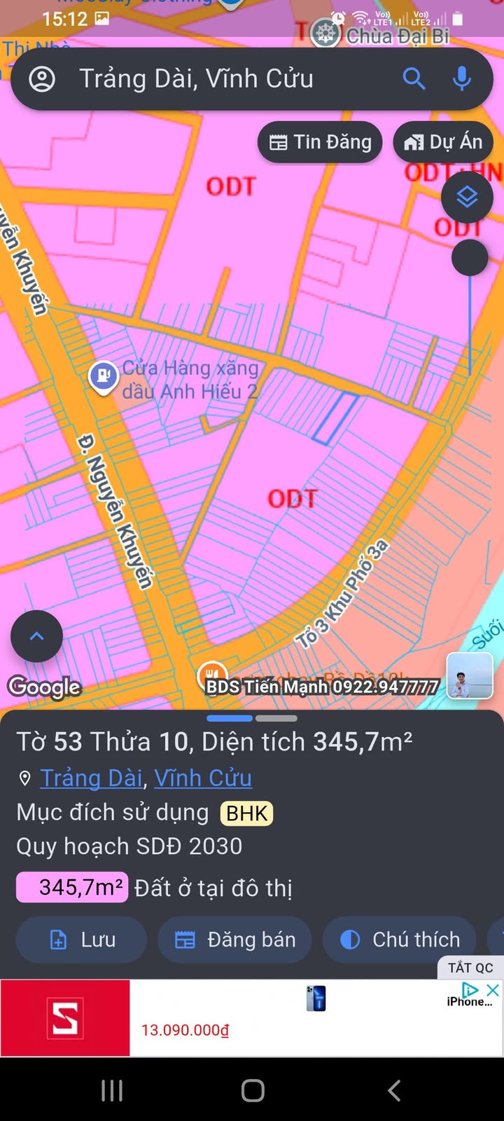 Đất Biệt thự Trảng Dài 345m² giá 4 tỷ - Nơi an cư lý tưởng!