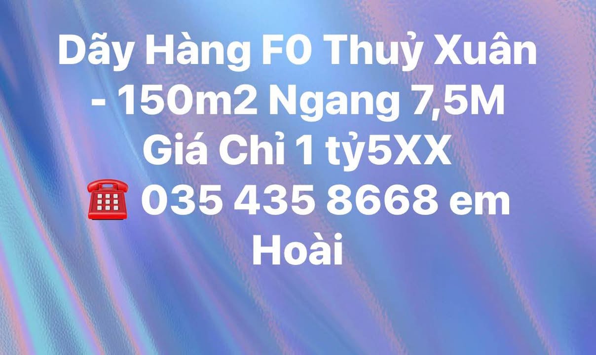 FrontHouse Đường Thủy Xuân, 150m² giá chỉ 1.5 tỷ - Cơ hội sở hữu ngay!