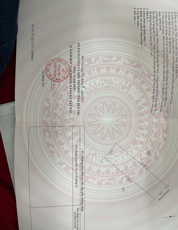 Đất thổ cư An Thới Mỏ Cày Nam 221m² giá 680 triệu - Cơ hội đầu tư tuyệt vời!