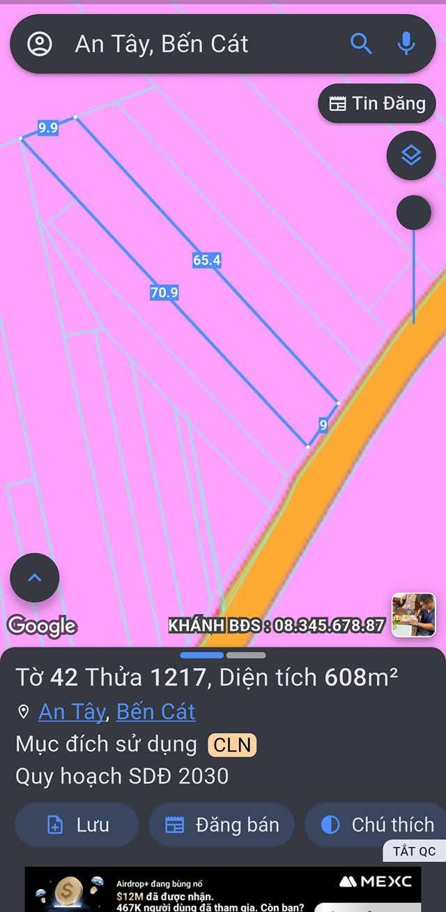 Đất nền An Tây Bến Cát 630m² giá 3.95 tỷ - Tiềm năng đầu tư vượt trội!