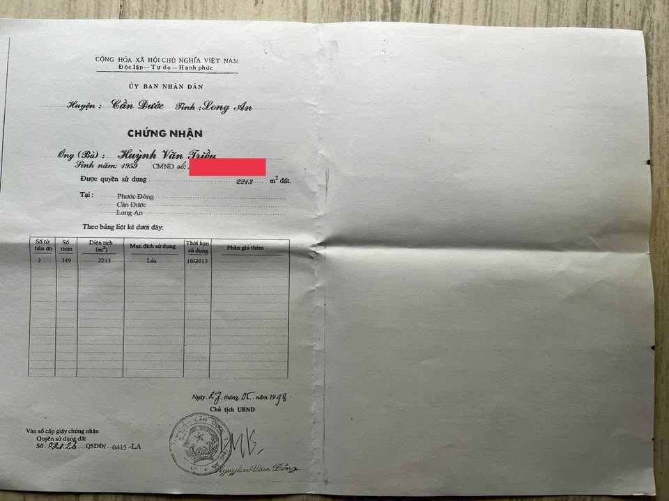 Đất nông nghiệp 2200m² Thị trấn Cần Đước chỉ 1.7 tỷ - Cơ hội vàng cho nhà đầu tư!