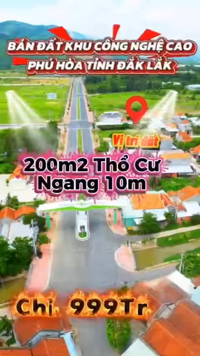 Đất tái định cư Phú Hòa 200m² giá 999 triệu - Sổ hồng chính chủ