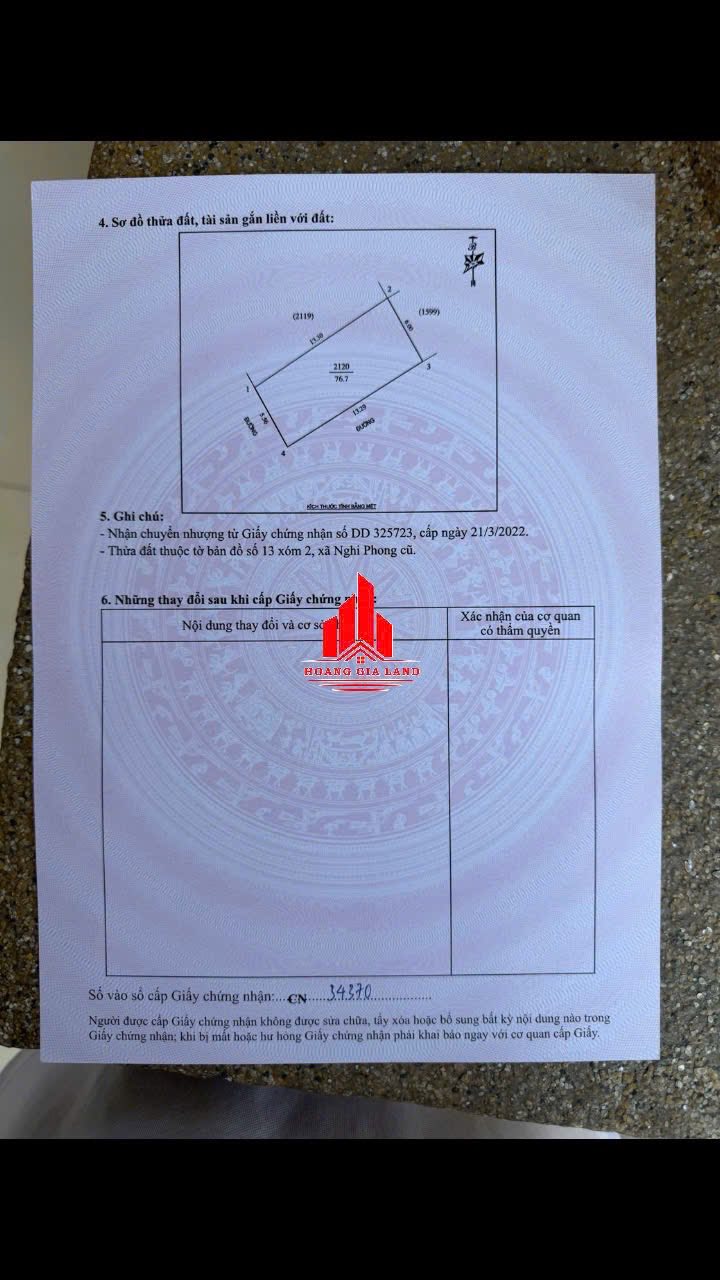 Đất nền Xóm 2, Nghi Phong 76.7m² giá 1 tỷ - Lô góc vuông vắn, thổ cư đầy đủ!