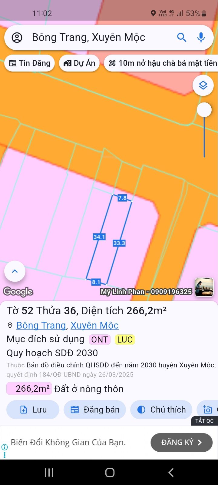 Lô đất Xã Bông Trang 366m² giá thỏa thuận - Gần nhà thờ, cơ hội đầu tư tuyệt vời!