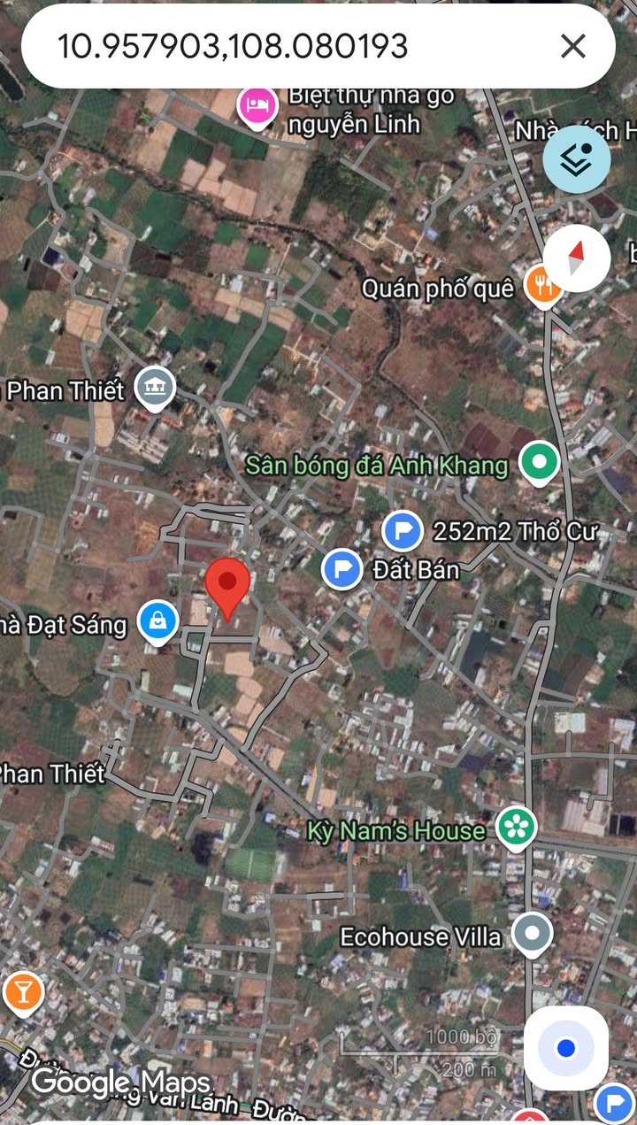 Đất thổ cư xã Phong Nẫm - Phan Thiết 220m² giá 900 triệu - Sổ đỏ chính chủ!