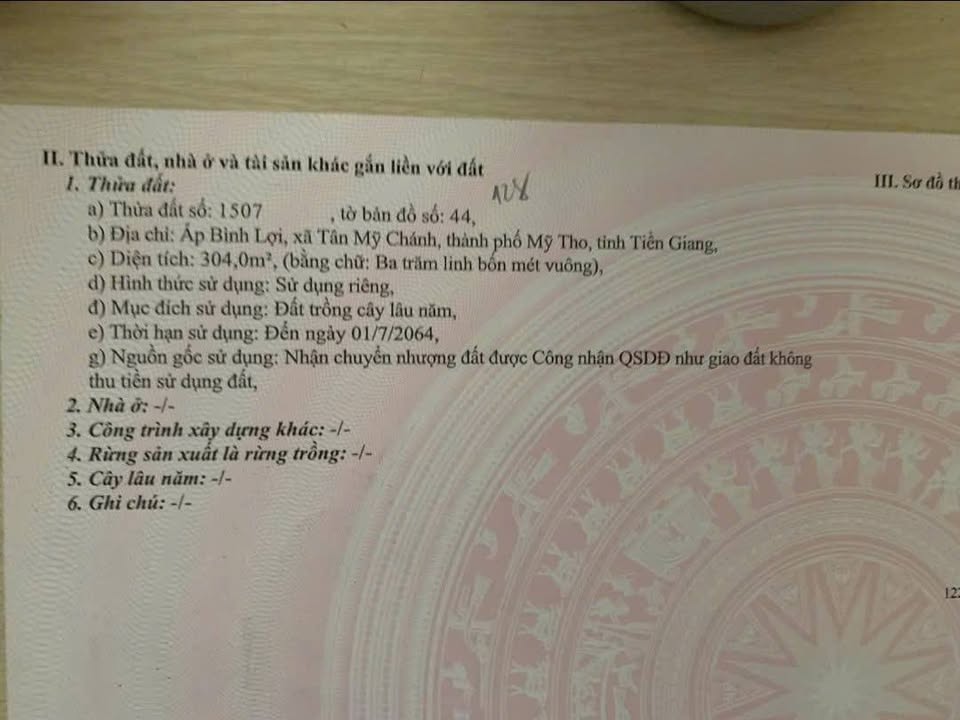 Đất nền xã Mỹ Phong, TP. Mỹ Tho 304m² giá chỉ 500-600 triệu - Đầu tư sinh lời ngay!