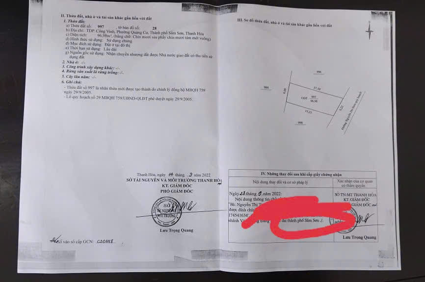 Đất nền Sầm Sơn 90m² giá 2.5 tỷ - Chính chủ bán nhanh