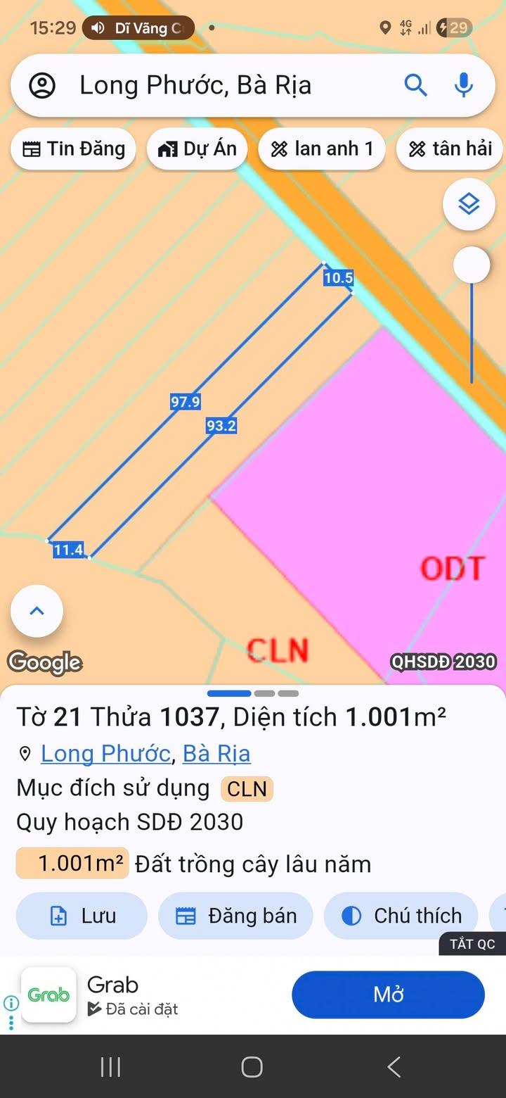 Đất Long Phước, Bà Rịa 1000m² giá 3 tỷ - Cơ hội đầu tư tuyệt vời!