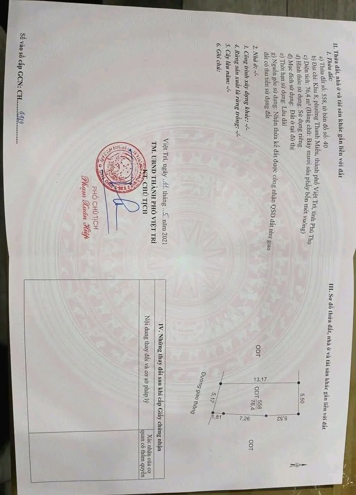 Nhà cấp 4 Phường Thanh Miếu 76,4m² giá 2,15 tỷ - Chính chủ bán gấp!