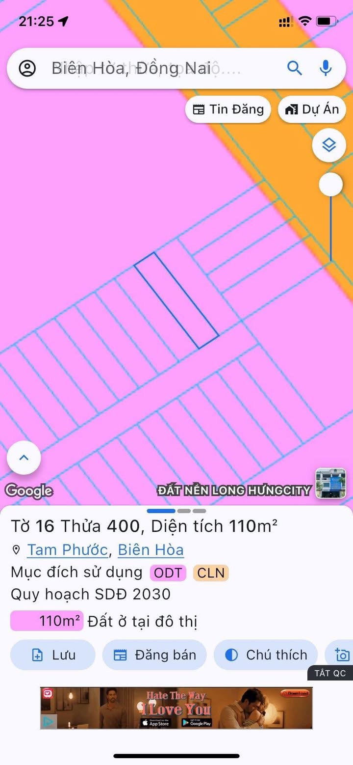 Lô đất thổ cư 110m² tại Phường Tam Phước, Biên Hòa - Bán gấp 1 tỷ!