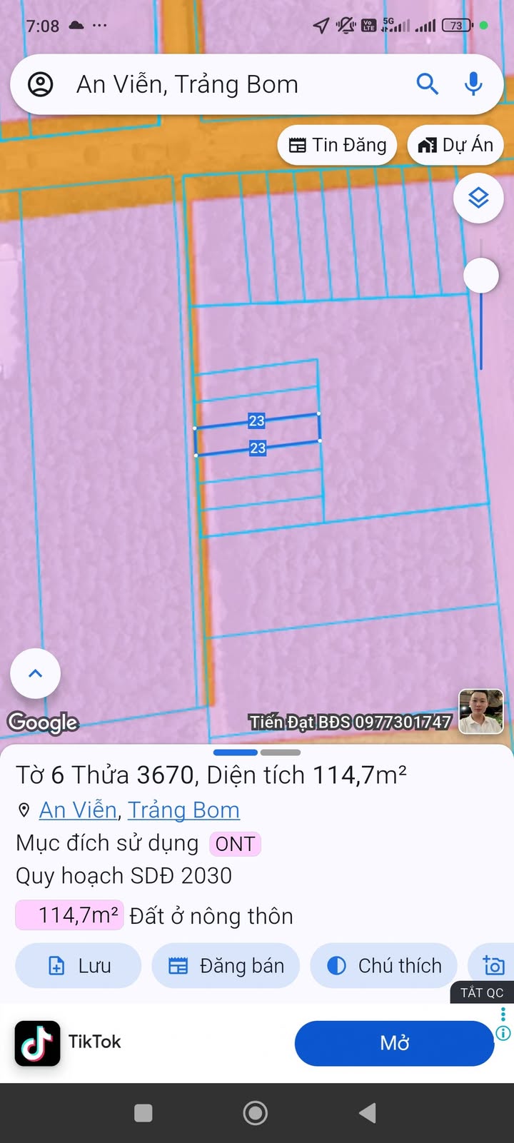 Đất An Viễn, Trảng Bom, Đồng Nai 114.7m² giá 920 triệu - Đường trước đất 5m