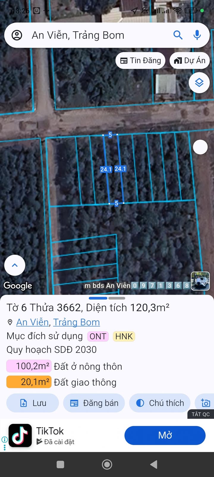 Đất nền An Viễn, Trảng Bom 120.3m² giá 1.1 tỷ - Cơ hội đầu tư hấp dẫn!