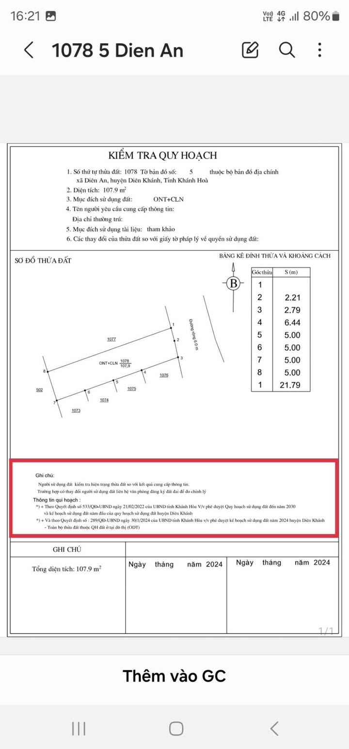 Đất nền Diên An, Huyện Diên Khánh, 107,9m² giá 1,05 tỷ - Đường ô tô, vị trí đẹp!