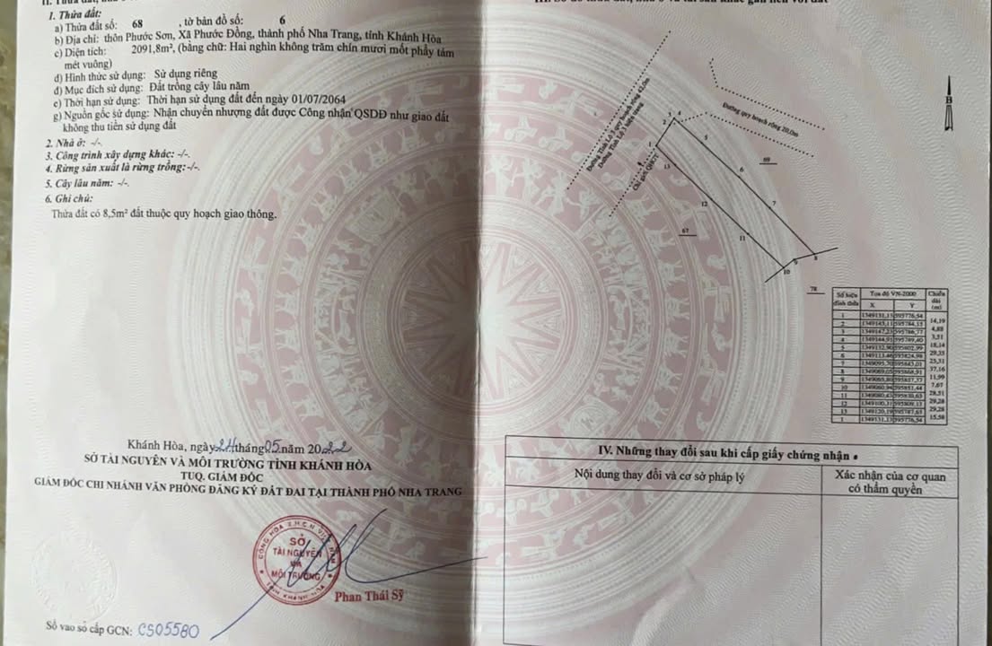 Đất mặt tiền Tỉnh lộ 3, Phước Đồng, Nha Trang 2092m² giá 9.41 tỷ - Cơ hội đầu tư hấp dẫn!