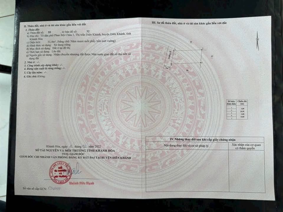 Đất ODT Trung tâm Thị trấn Diên Khánh 51m² giá 1.15 tỷ - Cơ hội đầu tư lý tưởng!