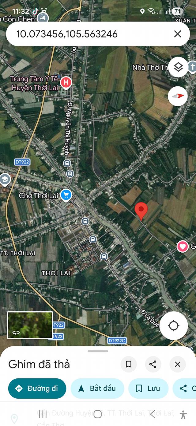 Đất công mặt tiền đường huyện 18, xã Thới Lai, Cần Thơ 1414m² - Đầu tư sinh lợi nhuận cao!