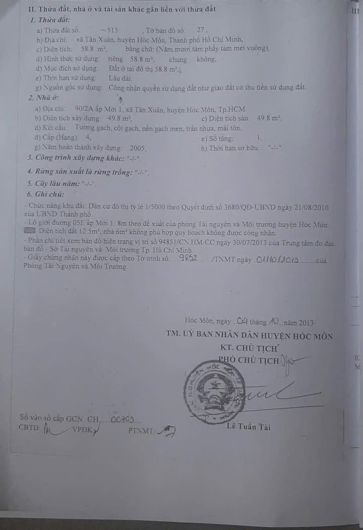 Nhà riêng Thị trấn Hóc Môn 75m² giá 3.45 tỷ - Pháp lý rõ ràng, chốt nhanh!