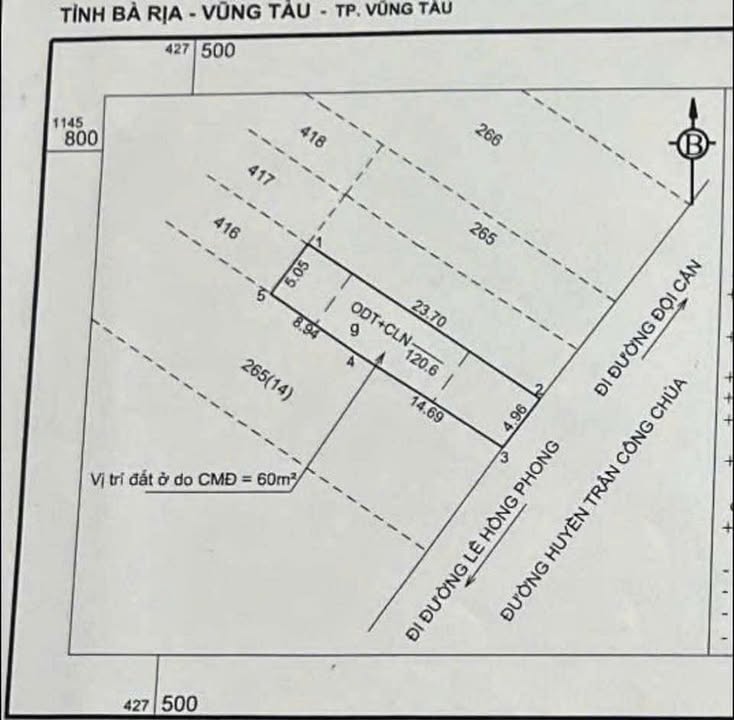 Đất nền mặt tiền Huyền Trân Công Chúa, TP Phú Mỹ 120m² - Cơ hội đầu tư hiếm có!