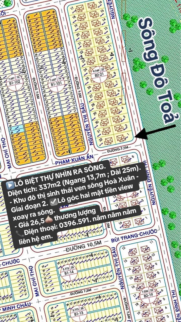 Bán Đất Góc Phạm Xuân Ẩn - Nguyễn Đình Thi, Đà Nẵng - 342m² - View Sông