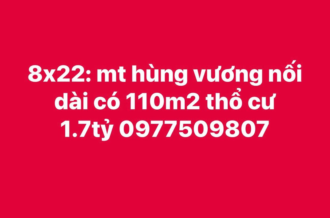 Đất thổ cư Hùng Vương, Hải Lăng, 110m² giá 1.7 tỷ - Cơ hội đầu tư tuyệt vời!