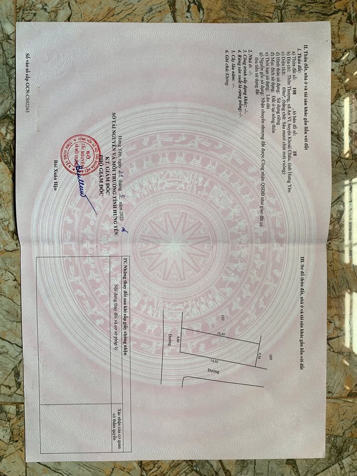 Đất nền Lô góc Thôn Thượng – An Vĩ – Khoái Châu 69m² giá 2x triệu - Cơ hội đầu tư lý tưởng!