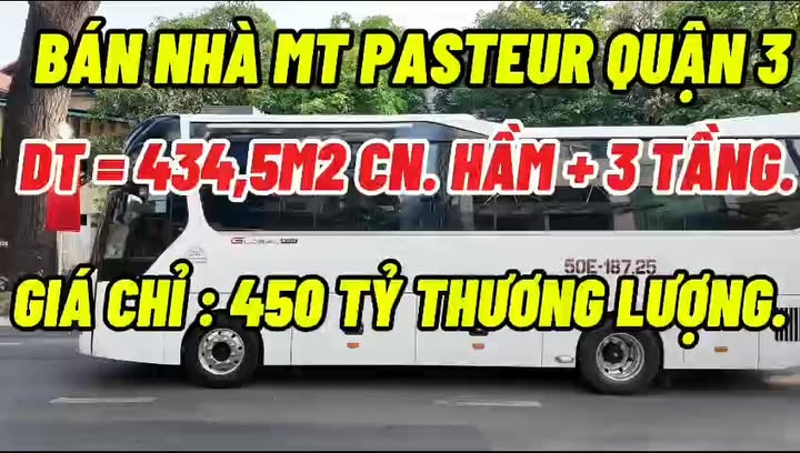 Bán Tòa Nhà Mặt Tiền Pasteur Quận 3 434,5m² giá 450 tỷ - Cơ hội đầu tư tuyệt vời!