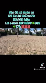 Đất thổ cư Xuân An 260m² giá 165 triệu - Cơ hội đầu tư tuyệt vời!